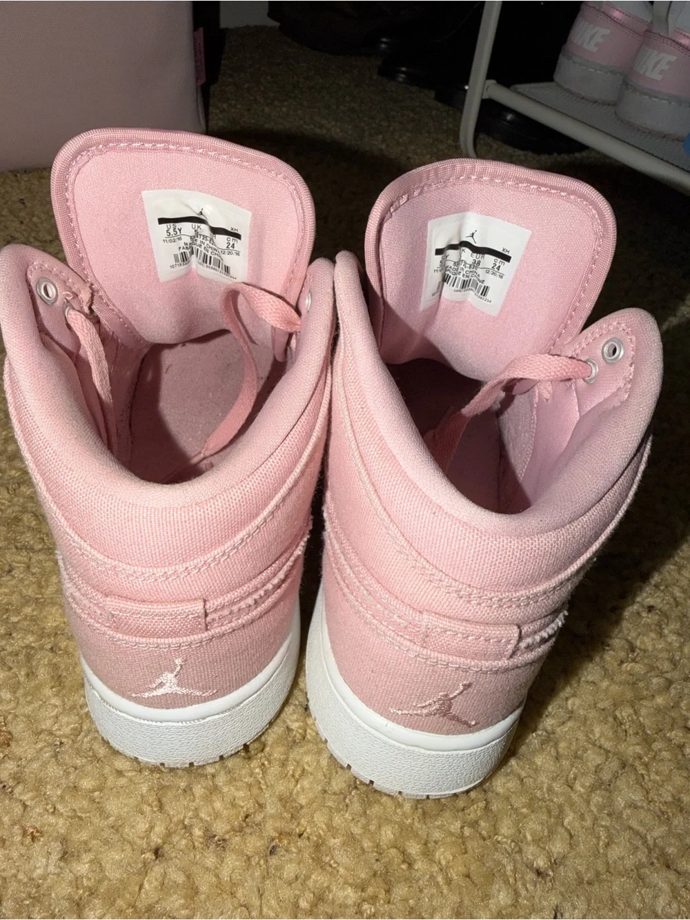 Jordan High-Top Sneakers in Pink